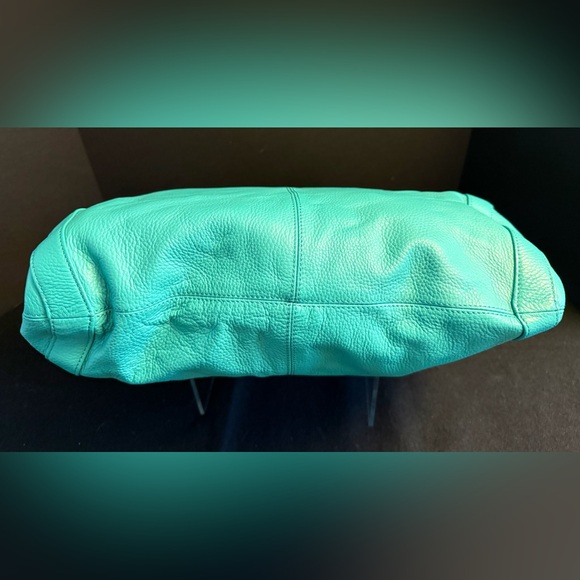 ✨ Onna Ehrlich Pebbled Leather Crossbody Satchel | Turquoise | NWT - Picture 5 of 11